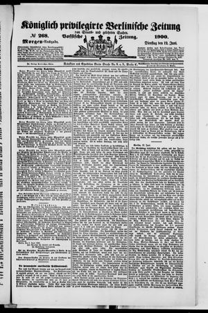 Königlich privilegirte Berlinische Zeitung von Staats- und gelehrten Sachen vom 12.06.1900
