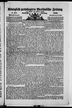 Königlich privilegirte Berlinische Zeitung von Staats- und gelehrten Sachen vom 16.06.1900