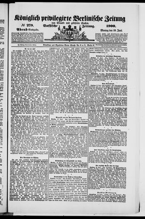 Königlich privilegirte Berlinische Zeitung von Staats- und gelehrten Sachen vom 18.06.1900