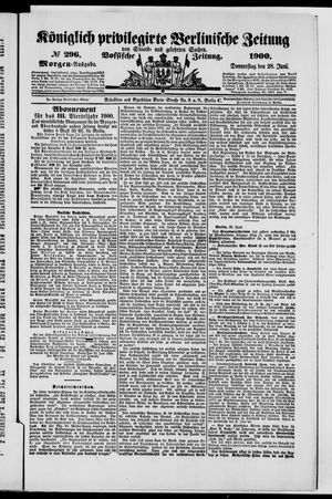 Königlich privilegirte Berlinische Zeitung von Staats- und gelehrten Sachen vom 28.06.1900