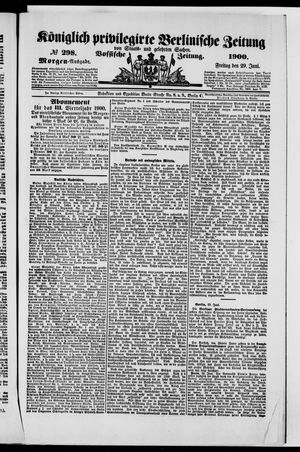 Königlich privilegirte Berlinische Zeitung von Staats- und gelehrten Sachen vom 29.06.1900