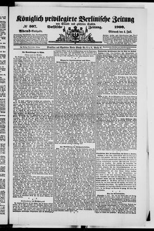 Königlich privilegirte Berlinische Zeitung von Staats- und gelehrten Sachen on Jul 4, 1900