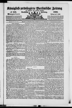 Königlich privilegirte Berlinische Zeitung von Staats- und gelehrten Sachen on Jul 6, 1900