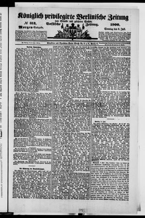 Königlich privilegirte Berlinische Zeitung von Staats- und gelehrten Sachen vom 08.07.1900