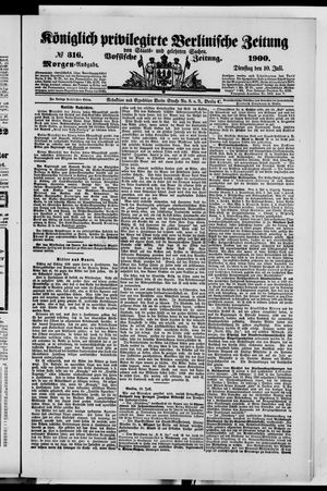 Königlich privilegirte Berlinische Zeitung von Staats- und gelehrten Sachen vom 10.07.1900