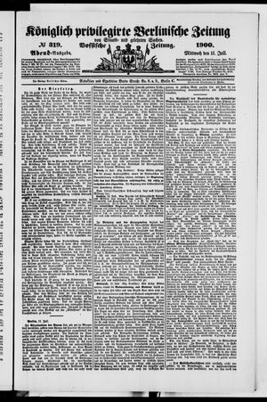 Königlich privilegirte Berlinische Zeitung von Staats- und gelehrten Sachen on Jul 11, 1900