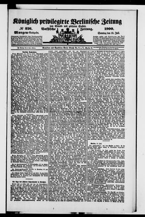 Königlich privilegirte Berlinische Zeitung von Staats- und gelehrten Sachen vom 15.07.1900