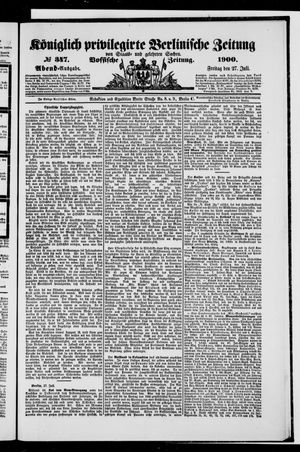 Königlich privilegirte Berlinische Zeitung von Staats- und gelehrten Sachen vom 27.07.1900