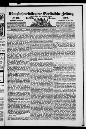 Königlich privilegirte Berlinische Zeitung von Staats- und gelehrten Sachen vom 28.07.1900