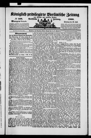 Königlich privilegirte Berlinische Zeitung von Staats- und gelehrten Sachen vom 29.07.1900