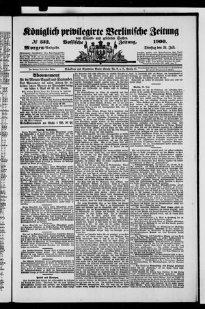 Königlich privilegirte Berlinische Zeitung von Staats- und gelehrten Sachen vom 31.07.1900