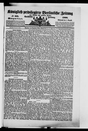 Königlich privilegirte Berlinische Zeitung von Staats- und gelehrten Sachen vom 01.08.1900