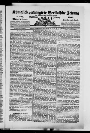 Königlich privilegirte Berlinische Zeitung von Staats- und gelehrten Sachen on Aug 2, 1900