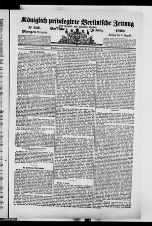 Königlich privilegirte Berlinische Zeitung von Staats- und gelehrten Sachen vom 03.08.1900