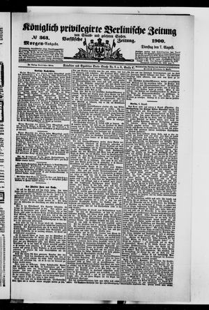 Königlich privilegirte Berlinische Zeitung von Staats- und gelehrten Sachen on Aug 7, 1900