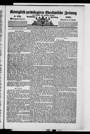 Königlich privilegirte Berlinische Zeitung von Staats- und gelehrten Sachen vom 15.08.1900