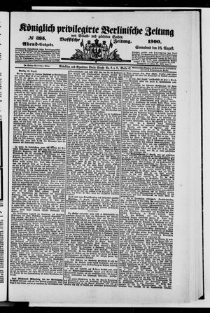 Königlich privilegirte Berlinische Zeitung von Staats- und gelehrten Sachen vom 18.08.1900