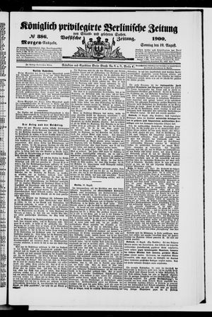 Königlich privilegirte Berlinische Zeitung von Staats- und gelehrten Sachen vom 19.08.1900