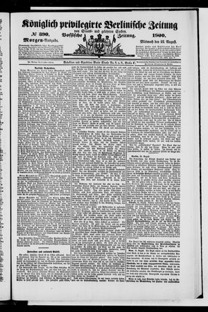 Königlich privilegirte Berlinische Zeitung von Staats- und gelehrten Sachen vom 22.08.1900