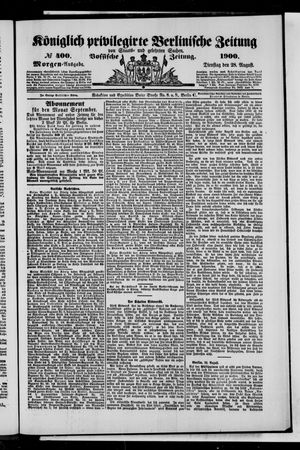 Königlich privilegirte Berlinische Zeitung von Staats- und gelehrten Sachen vom 28.08.1900