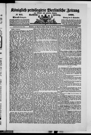 Königlich privilegirte Berlinische Zeitung von Staats- und gelehrten Sachen on Sep 3, 1900