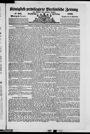 Königlich privilegirte Berlinische Zeitung von Staats- und gelehrten Sachen vom 04.09.1900