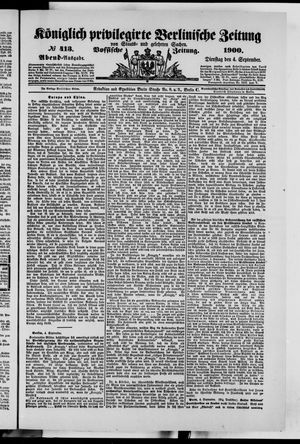 Königlich privilegirte Berlinische Zeitung von Staats- und gelehrten Sachen vom 04.09.1900