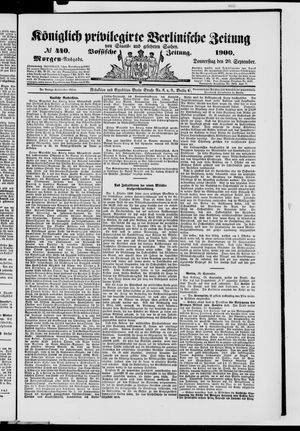 Königlich privilegirte Berlinische Zeitung von Staats- und gelehrten Sachen vom 20.09.1900