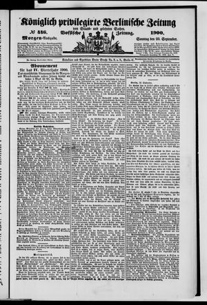 Königlich privilegirte Berlinische Zeitung von Staats- und gelehrten Sachen vom 23.09.1900