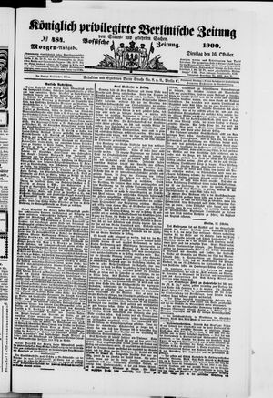 Königlich privilegirte Berlinische Zeitung von Staats- und gelehrten Sachen vom 16.10.1900