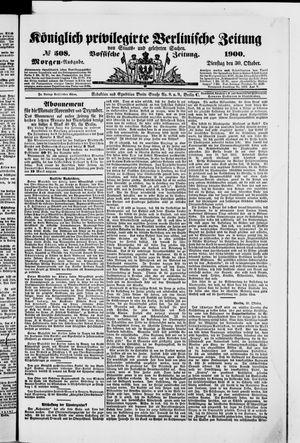 Königlich privilegirte Berlinische Zeitung von Staats- und gelehrten Sachen vom 30.10.1900