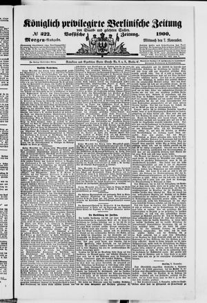 Königlich privilegirte Berlinische Zeitung von Staats- und gelehrten Sachen vom 07.11.1900