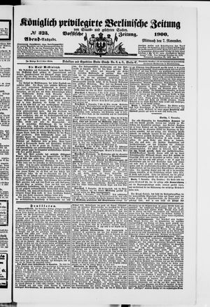 Königlich privilegirte Berlinische Zeitung von Staats- und gelehrten Sachen vom 07.11.1900