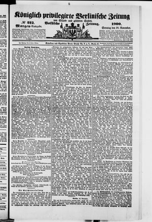 Königlich privilegirte Berlinische Zeitung von Staats- und gelehrten Sachen vom 18.11.1900