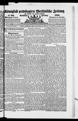 Königlich privilegirte Berlinische Zeitung von Staats- und gelehrten Sachen vom 21.11.1900