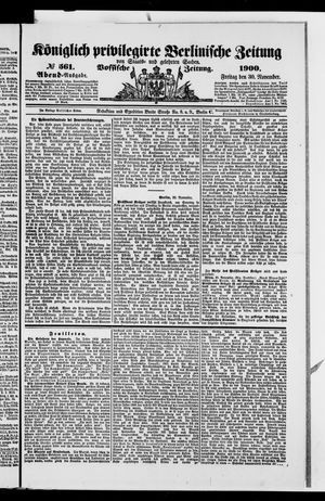Königlich privilegirte Berlinische Zeitung von Staats- und gelehrten Sachen on Nov 30, 1900