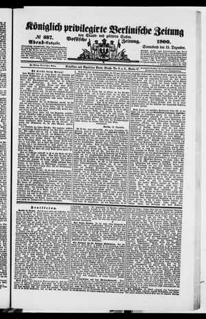 Königlich privilegirte Berlinische Zeitung von Staats- und gelehrten Sachen vom 15.12.1900