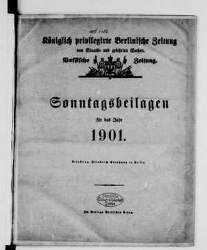 Königlich privilegirte Berlinische Zeitung von Staats- und gelehrten Sachen vom 01.01.1901