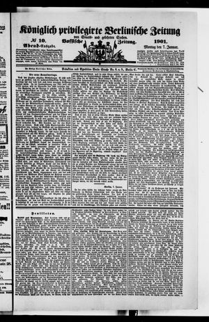 Königlich privilegirte Berlinische Zeitung von Staats- und gelehrten Sachen vom 07.01.1901