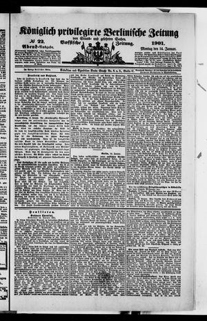 Königlich privilegirte Berlinische Zeitung von Staats- und gelehrten Sachen vom 14.01.1901