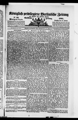 Königlich privilegirte Berlinische Zeitung von Staats- und gelehrten Sachen vom 15.01.1901