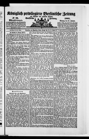 Königlich privilegirte Berlinische Zeitung von Staats- und gelehrten Sachen vom 21.01.1901
