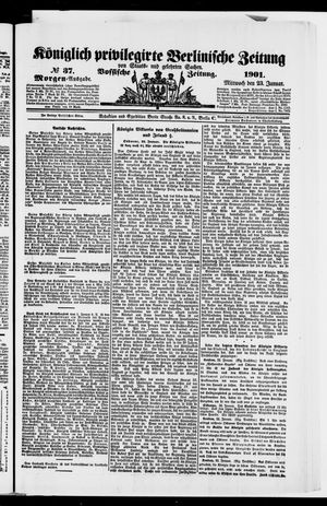 Königlich privilegirte Berlinische Zeitung von Staats- und gelehrten Sachen vom 23.01.1901