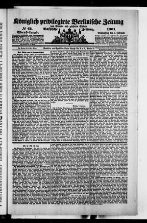 Königlich privilegirte Berlinische Zeitung von Staats- und gelehrten Sachen vom 07.02.1901
