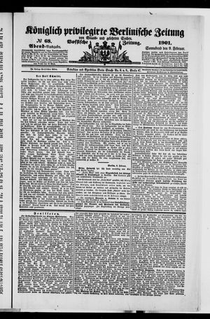 Königlich privilegirte Berlinische Zeitung von Staats- und gelehrten Sachen vom 09.02.1901