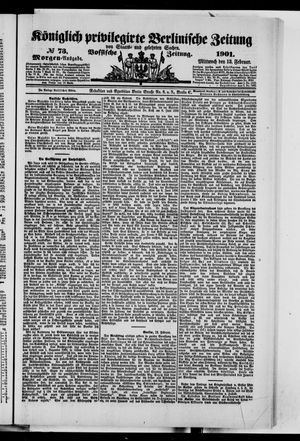 Königlich privilegirte Berlinische Zeitung von Staats- und gelehrten Sachen vom 13.02.1901