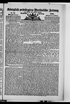Königlich privilegirte Berlinische Zeitung von Staats- und gelehrten Sachen vom 13.02.1901