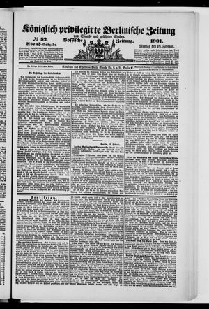 Königlich privilegirte Berlinische Zeitung von Staats- und gelehrten Sachen vom 18.02.1901
