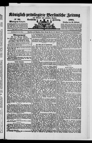 Königlich privilegirte Berlinische Zeitung von Staats- und gelehrten Sachen vom 26.02.1901