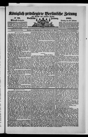Königlich privilegirte Berlinische Zeitung von Staats- und gelehrten Sachen vom 26.02.1901